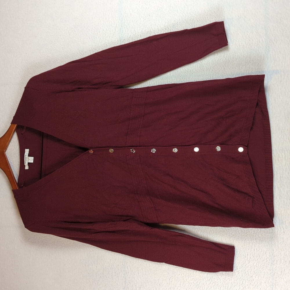 Liz Claiborne Maroon & Green Button Cardigan Bundle S